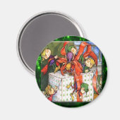 Merry Elves Wrapping Pressure Button Magnet (Vorderseite/Rückseite)