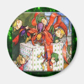 Merry Elves Wrapping Pressure Button Magnet (Vorne)