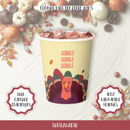 Merry Erntedank Türkei Herbst Papier Cup Pappbecher