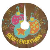 Merry Everthing Holiday Tree Skirt Polyester Weihnachtsbaumdecke (Vorderseite)