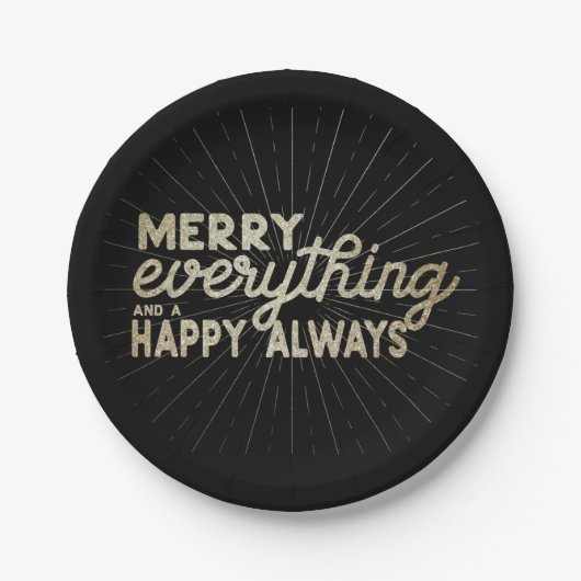 Merry Everything & a Happy Always Holiday Party Pappteller (Vorderseite)