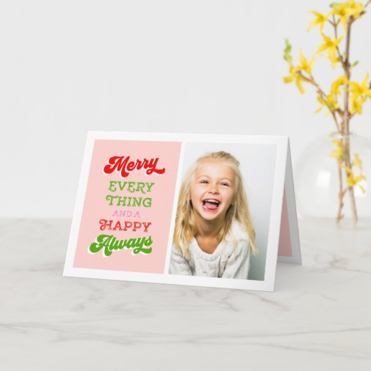 MERRY EVERYTHING AND HAPPY ALWAYS HOLIDAY CARD KARTE (Gelbe Blume)