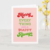 MERRY EVERYTHING AND HAPPY ALWAYS HOLIDAY CARD KARTE (Gelbe Blume)
