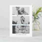 Merry Everything Blue Foil Holiday Card Ankündigung (Stehend Vorderseite)