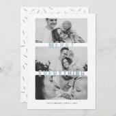 Merry Everything Blue Foil Holiday Card Ankündigung (Vorne/Hinten)