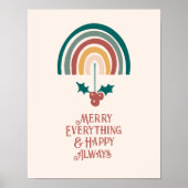 Merry Everything Boho Christmas Rainbow Poster (Vorne)