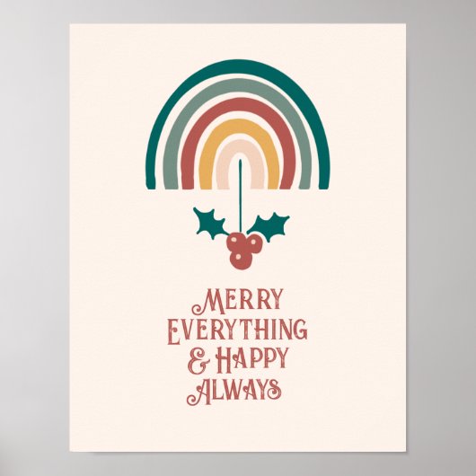 Merry Everything Boho Christmas Rainbow Poster (Vorne)