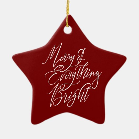 Merry & Everything Bright Red Keramik Ornament (Vorne)