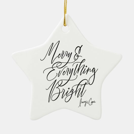 Merry & Everything Bright Round Christmas Ornament (Vorne)