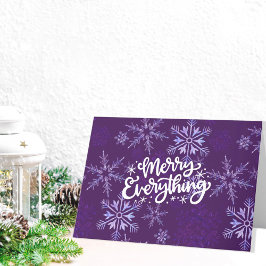 Merry Everything Calligraphy Snowflake Business Feiertagskarte