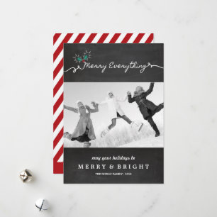 Merry Everything Chalkboard Mistletouren Weihnacht Feiertagskarte