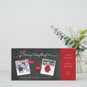 Merry Everything Chalkboard Mistletouren Weihnacht Feiertagskarte (Stehend Vorderseite)