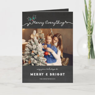 Merry Everything Chalkboard Mistletouren Weihnacht Feiertagskarte
