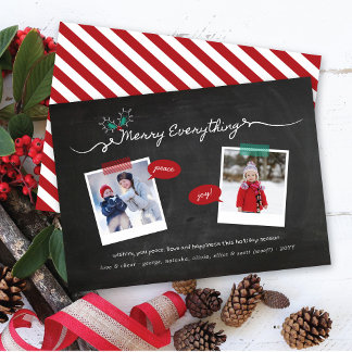 Merry Everything Chalkboard Mistletouren Weihnacht Feiertagskarte