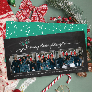 Merry Everything Chalkboard Mistletouren Weihnacht Feiertagskarte
