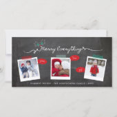 Merry Everything Chalkboard Mistletouren Weihnacht Feiertagskarte (Vorderseite)