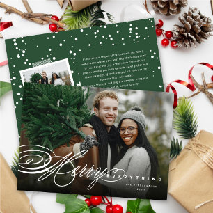 Merry Everything Classic Script Modernes Foto Feiertagskarte