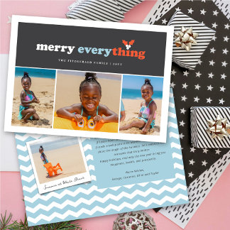 Merry Everything Color Blocks Mistletores 3 Foto Feiertagskarte