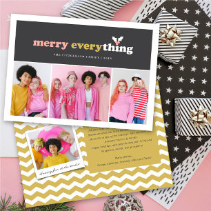 Merry Everything Color Blocks Mistletores 3 Foto Feiertagskarte