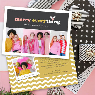 Merry Everything Color Blocks Mistletores 3 Foto Feiertagskarte
