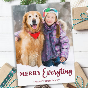 Merry Everything Custom Family Weihnachts-Foto Feiertagskarte