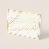 Merry Everything Elegant Calligraphy Script Folienkarte (Vorderseite)