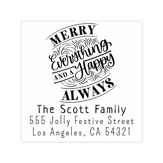 Merry Everything Family Name Rücksendeadresse Permastempel (Design)