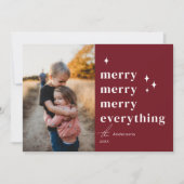 Merry Everything Foto Holiday Card Feiertagskarte (Vorderseite)