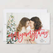 Merry Everything Foto Red Text Feiertagskarte (Vorderseite)