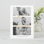 Merry Everything Gold Foil Weihnachtskarte Ankündigung (Stehend Vorderseite)