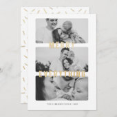 Merry Everything Gold Foil Weihnachtskarte Ankündigung (Vorne/Hinten)