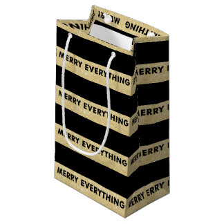 Merry Everything Gold Glitzer Holiday Gift Bag Kleine Geschenktüte