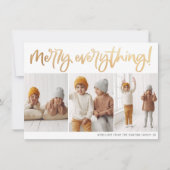 Merry Everything Gold Script 3 Foto Weihnachten (Vorderseite)