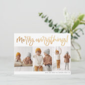 Merry Everything Gold Script 3 Foto Weihnachten (Stehend Vorderseite)