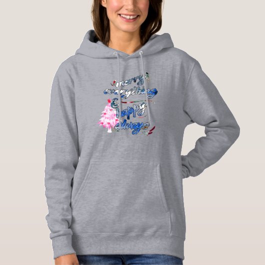 Merry Everything & Happy Always - Pink Tree Hoodie (Vorderseite)