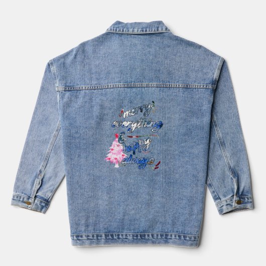 Merry Everything & Happy Always - Pink Tree Jeansjacke (Rückseite)