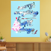 Merry Everything & Happy Always - Pink Tree Leinwanddruck (Insitu (Wohnzimmer))