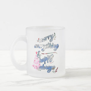 Merry Everything & Happy Always - Pink Tree Mattglastasse