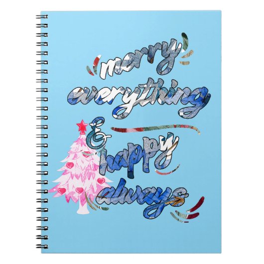 Merry Everything & Happy Always - Pink Tree Notizblock (Vorderseite)