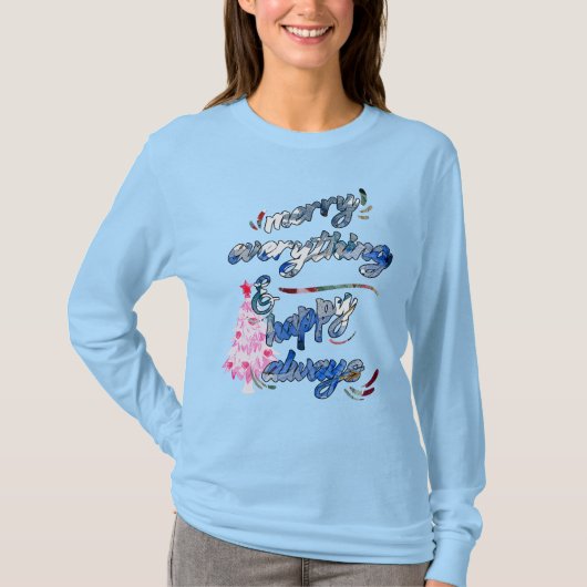 Merry Everything & Happy Always - Pink Tree T-Shirt (Vorderseite)
