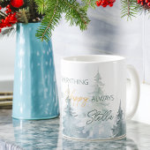 Merry Everything Happy Always Trees Personalized Kaffeetasse
