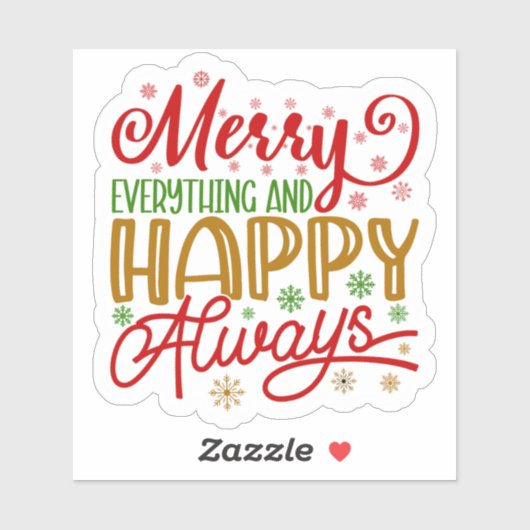 "Merry Everything & Happy Always" Urlaub Aufkleber (Blatt)