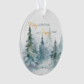 Merry Everything Happy Always Winter Trees Acrylic Ornament (Vorderseite)
