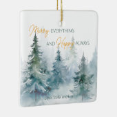 Merry Everything Happy Always Winter Trees Keramikornament (Rechts)