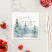 Merry Everything Happy Always Winter Trees Serviette (Beispiel)