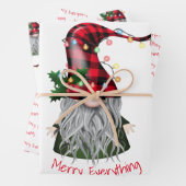 Merry Everything Holiday Gnome Geschenkpapier Set (Beispiel)