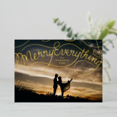 Merry Everything Lettering Folien Feiertagskarte (Stehend vorne)