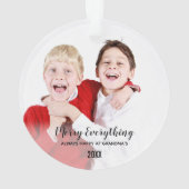 Merry Everything Oma Happy Foto Großeltern Ornament (Rückseite)