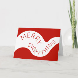 Merry Everything Red Curved Typografy Foto Feiertagskarte