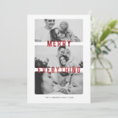 Merry Everything Red Foil Holiday Card Ankündigung (Stehend Vorderseite)
